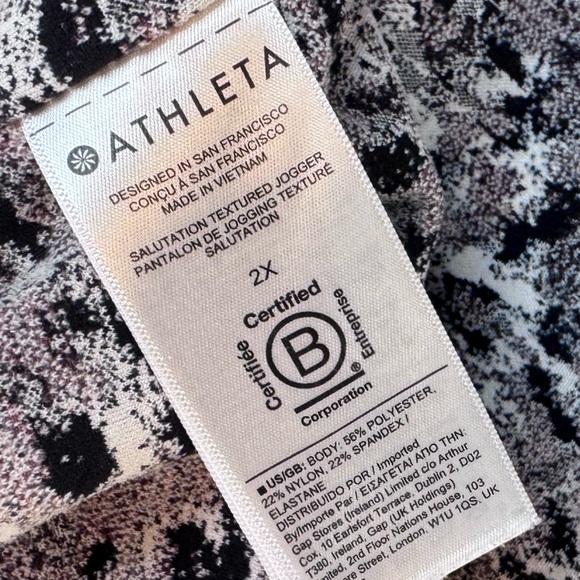 Athleta Printed Jogger Pants Women’s 2X Gray Black High Rise Stretch - Picture 8 of 11